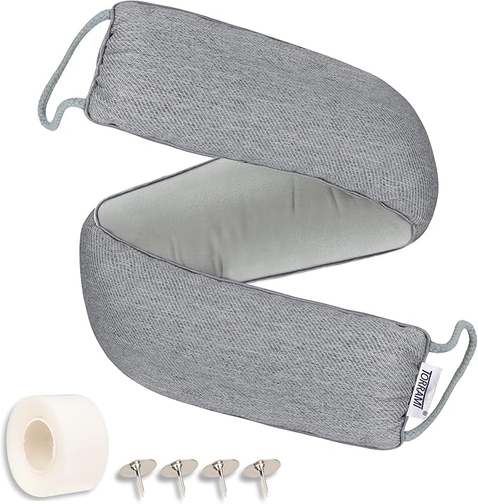 TORRAMI 32" Door Draft Stopper Under Bottom Insulation Noise Air Stopper 2.16LB,Draft Stopper Guard Seal for Doors and Windows - Dark Gray
