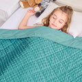 yescool Twin Size Weighted Blanket for Adults 12 Pounds Teal Cooling Weighted Heavy Blanket, Minky Throw Blankets Warm Weighted Comforter, Big Washable Thick Blankets Gift for 100-150lbs, 48 * 72in