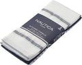 Nautica 100% Cotton Kitchen Towels | Super Absorbent Reusable Cleaning Cloths, Tea Towels, Hand Towels for Drying Dishes | Set of 3 | 18" X 28" | Navy/Navy Stripe