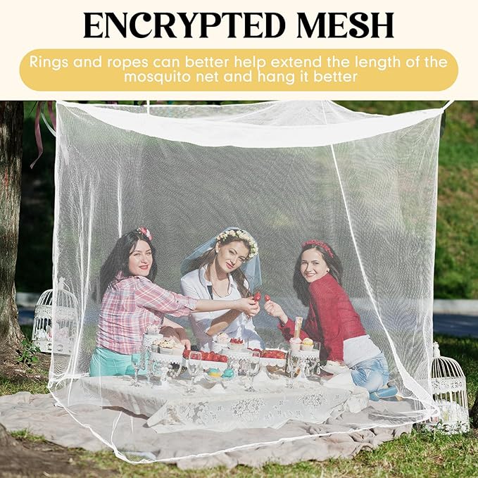 4 Corners Mosquito Net for Mosquiteros para Camas Bed Canopies Netting Bed Drapes Rectangular Mosquito Mesh for Camping Home Outdoor Travel(White A,L79 X W59 X H63 Inch,No-Opening)