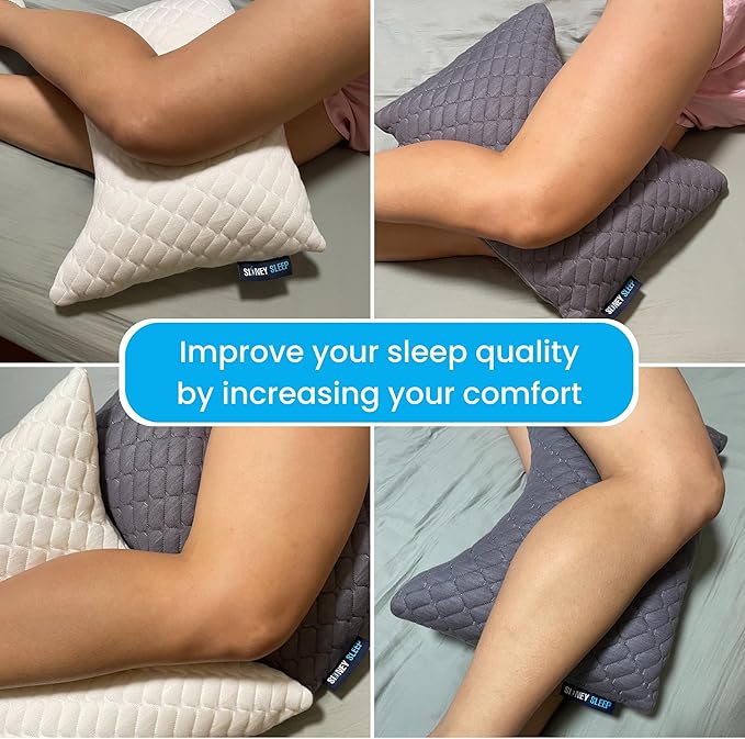 Sidney Sleep Mini Travel Size Neck Pillow - Knee, Back Lumbar and Support - Small Curved Pillow - Adjustable Fill - Washable Case - Drawstring Backpack Included - 14 x 19 Inches (Mini - Blue)