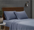 London Fog Garment Washed Solid Sheet Set Blue Microfiber 4-Piece King Sheet Set, Solid Themed, Deep Pocket, Adult and Teen, Oeko-TEX Certified