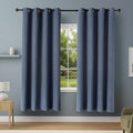 Amazon Basics 100% Blackout Curtains with Grommets, 2 Panels, 52 x 84 Inches, Navy