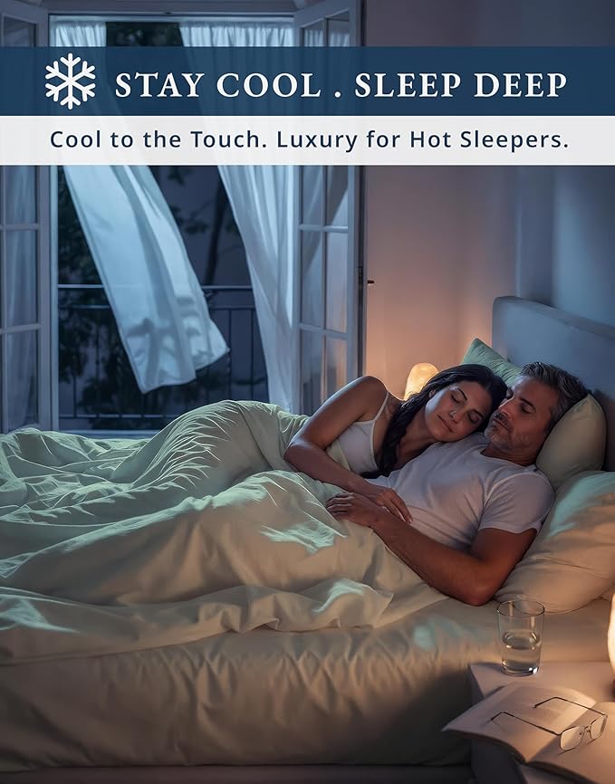 100% Egyptian Cotton King Size Sheets Set – Luxury 1000 Thread Count Ultra Soft & Durable Christmas Sheets King Size, Silky Sateen Weave, Snug Fit 15" Deep Pocket, Hotel Comfort at Home - Ivory