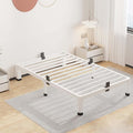 ROIL 7 Inch White Twin Bed Frame with Rounded Corner and Mattress Retainers, 3500LBS Heavy Duty Steel Slats No Box Spring Needed Platform Noise-Free Easy Assembly