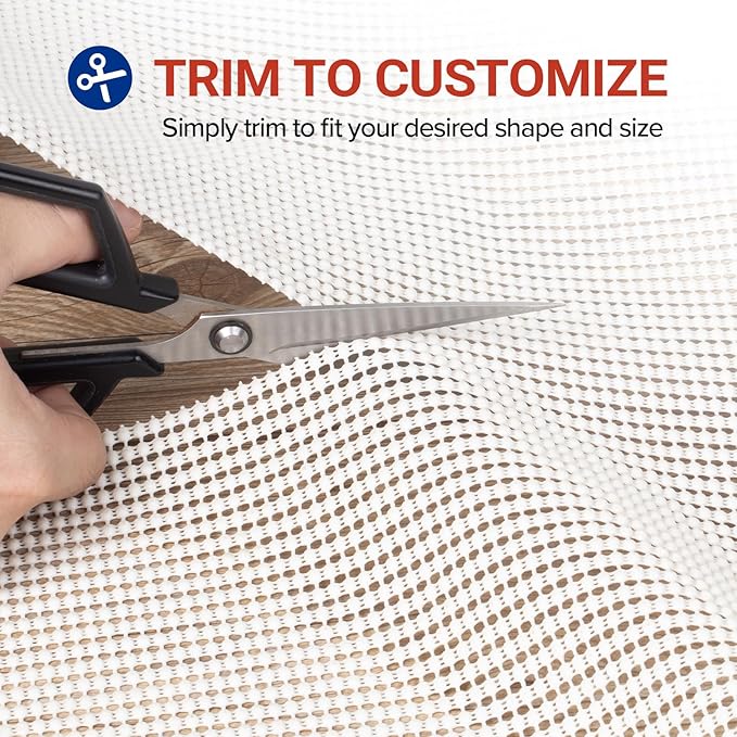 Non-Slip Rug Pad Gripper 2.5x12 Feet, Anti Skid Mat for Kitchen Hallway Runner Rug, Keeps Rugs in Position and Safe, Thick Cushioned Carpet Pad for Hardwood Floors Protection