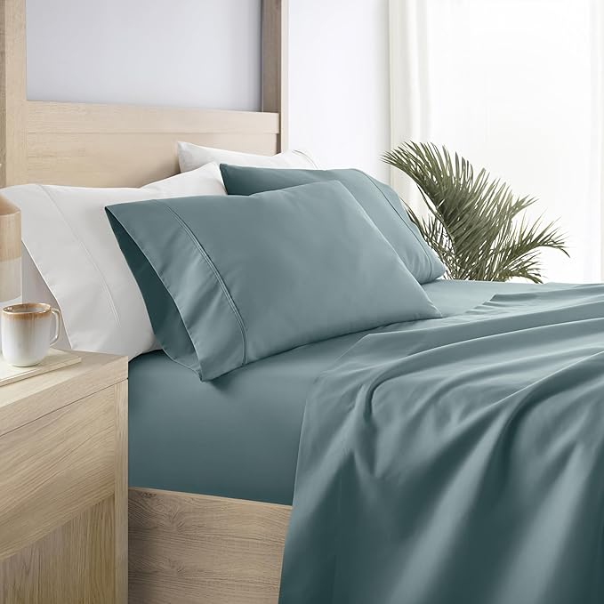 Linen Market Bed Sheets for Twin Size Bed (Ocean) - Sleep Better Than Ever with These Soft and Cooling Twin Sheets - Deep Pocket Fits 16" Thick Beds - 4 Piece Twin Sheet Set