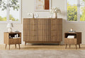 LYNSOM Fluted Dresser and Nightstand Sets 3 Piece, 8-Drawers Dresser and 1-Drawer Nightstands Set of 2, Wood Bedroom Furniture Set for Home, Bedroom, Hallway, Walnut