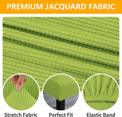 Howhic Chair Covers for Dining Room Set of 4, Stretchy Dining Chair Covers, Textured Jacquard Kitchen Chair Slipcovers, Classy Decor for Home and Banquet (Apple Green, 4 Pack)