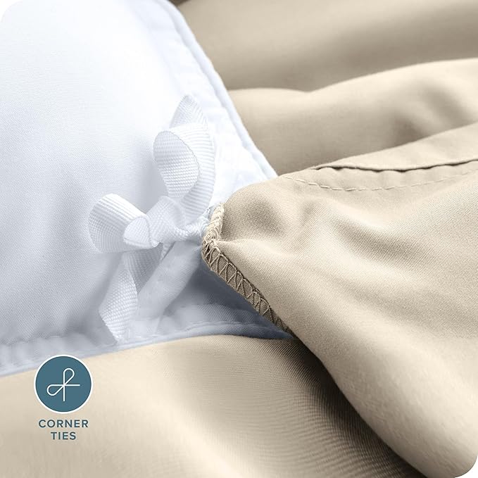 Bare Home Bedding Duvet Cover Oversized King Size - Premium 1800 Super Soft Collection - Lightweight, Duvet Cover - Soft Textured Bedding (Oversized King, Sand)