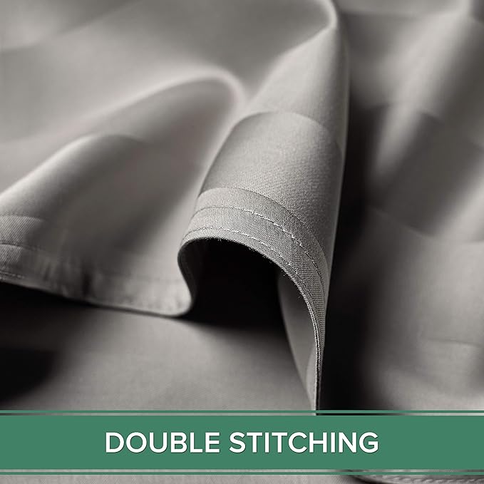 Pure Bamboo Full Sheets, Genuine 100% Organic Viscose Derived from Bamboo Bed Sheet Set, Luxuriously Soft & Cooling, Double Stitching, 2 Year Quality Promise (Full, Jacquard Silver)