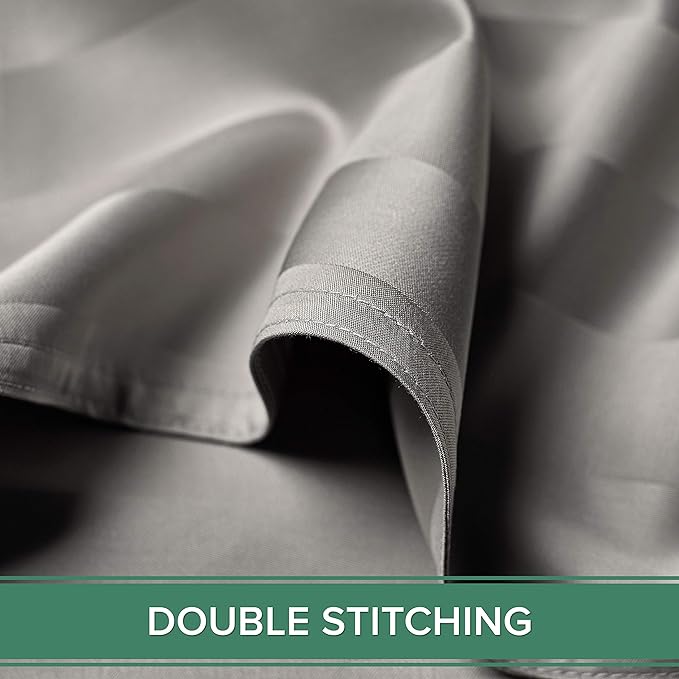Pure Bamboo King Sheets, Genuine 100% Organic Viscose Derived from Bamboo Bed Sheet Set, Luxuriously Soft & Cooling, Double Stitching, 2 Year Quality Promise (King, Jacquard Silver)
