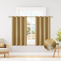 ChrisDowa 100% Blackout Mustard Yellow Solid Curtains 54 Inches Long 2 Panels for Bedroom Living Room,Farmhouse Room Darkening Thermal Insulated Soundproof Grommet Top Window Treatment Drapes,52x54