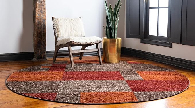 Unique Loom Autumn Collection Area Rug - Providence (5' 1" Round, Multi/ Beige)