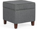 Adeco Chest and Footrest-Square Seat Storage Bench Ottoman, Gray