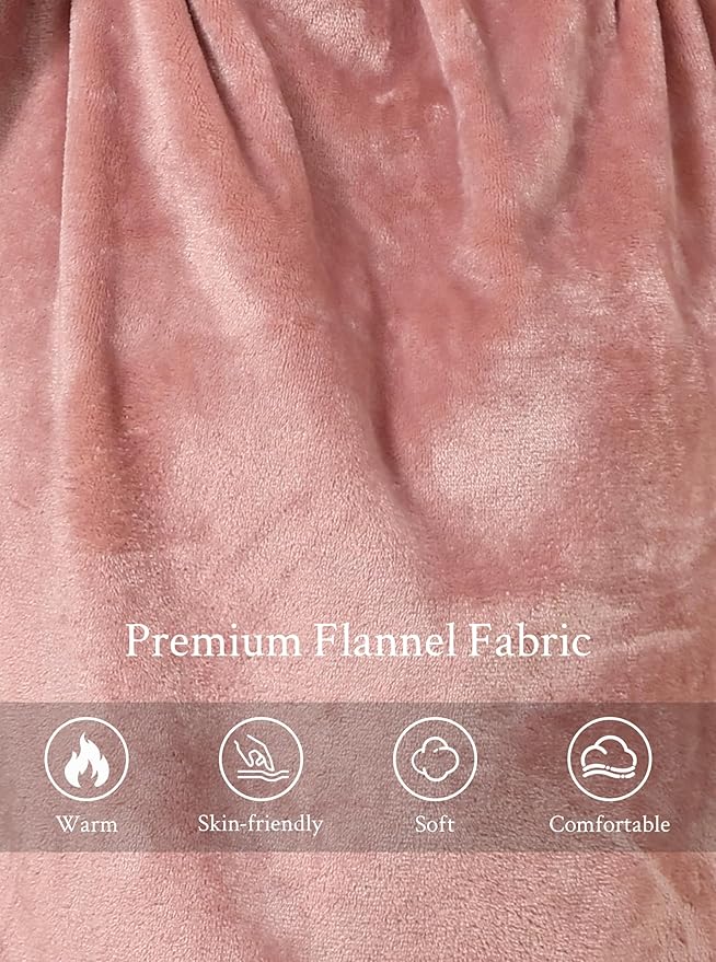 Artfasion Womens Long Fleece Robe - Warm Soft Floor Length Flannel Bathrobes for Winter Thicker Long House Coat with Pockets