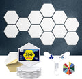 Self-Adhesive Acoustic Panels [390 lbs/yd³ Ultra-High Density], 2nd Generation Sound Absorbing Panel, Professional Level Sound Panel, Polyester Soundproof Foam [Size L, White]