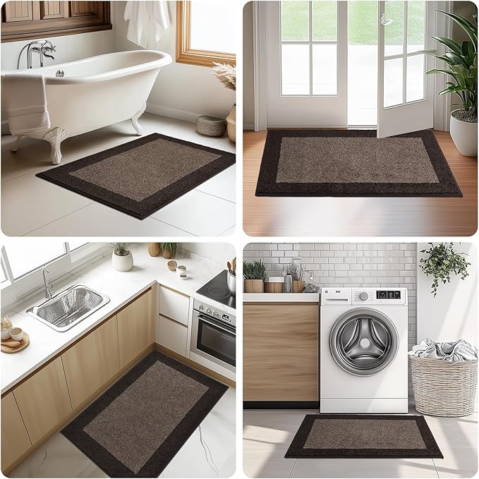 Machine Washable Runner Rug 32" x 120", Non Slip Kitchen Mat for Floor, Absorbent Entryway Rug for Kitchen, Bedroom, Living Room, Hallway, Door (Roll Packing)