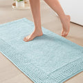 Madison Park Splendor Reversible 100% Cotton Tufted Bathroom Rug-3000 GSM Hotel Quality Luxurious Plush Medium Pile Bath Mat Absorbent, Quick Dry, Shower Room Décor, 20x30 Blue