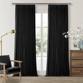 Black Blackout Pinch Pleated Linen Curtains 105 Inches Long for Living Room 2 Panels Thermal Insulted Dual Layer Drapes Ceiling Floor Back Tab 105 Inch Window Curtains Bedroom Sliding Glass Door