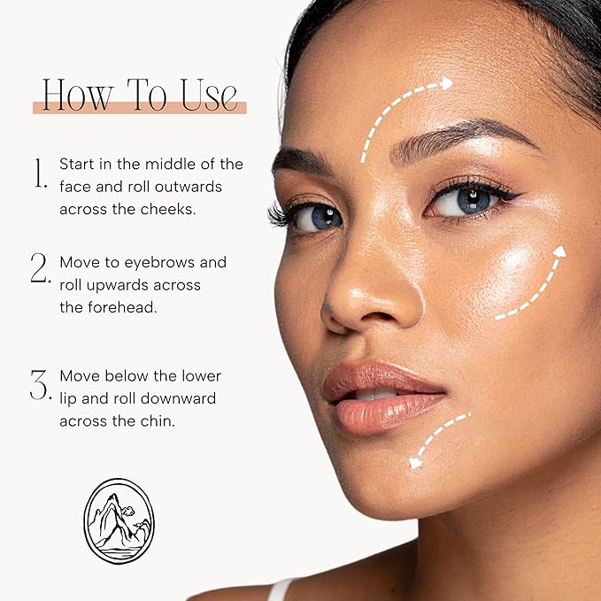 Mount Lai The Vitality Qi White Jade & Stainless Steel – The Stone of Harmony and Clarity, Face Roller for Soothing, Refreshing & Radiant-Looking Skin, Facial Massager Tool for Self-Care Ritual