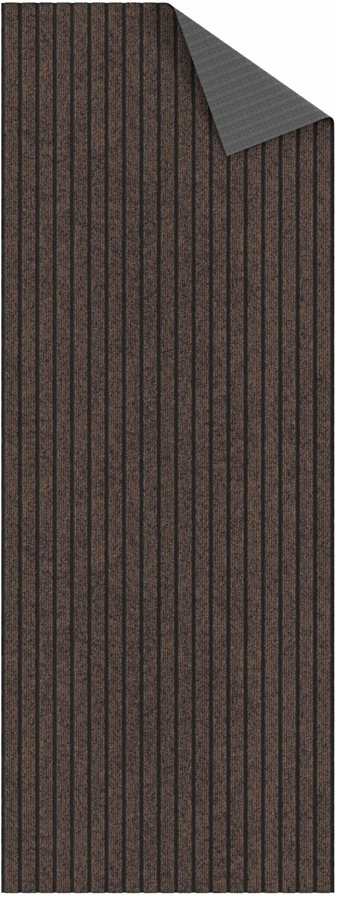 Ottomanson 2'7" x 51' Hallway Runner with Scraper Pile - Extra Durable Non-Slip Rug Mat for Indoor & Outdoor Use - Ideal for Kitchen, Entryway & Garage - High-Traffic Carpet, Brown