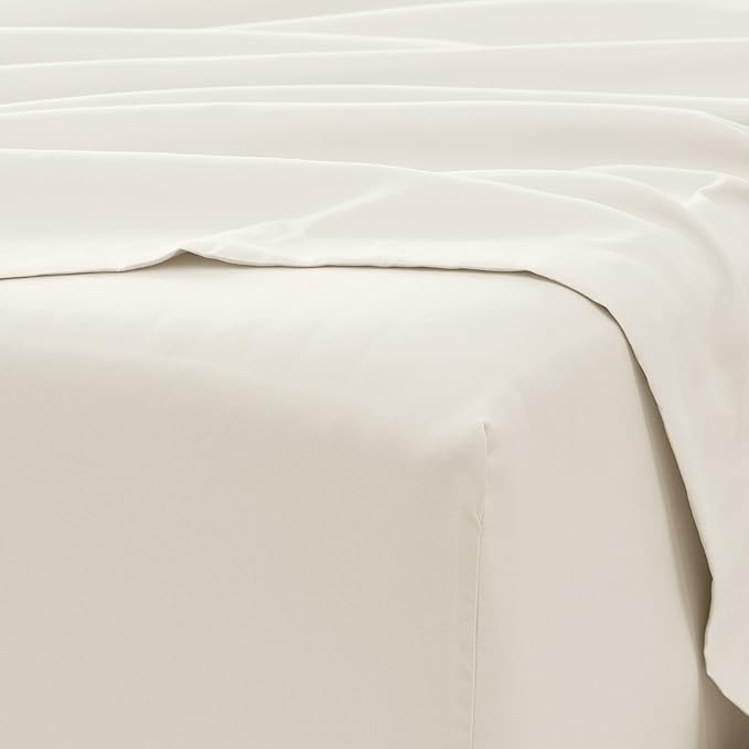 Linen Market Double-Brushed Microfiber Twin XL Sheet Set 3 Piece – Oeko-TEX Certified Ultra Soft & Wrinkle-Free - 16" Deep Pocket Sheets - Easy Care Twin XL Size - Ivory