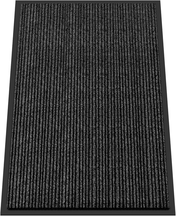 Kuyal Front Door Mat, 2'x3' Indoor Outdoor Entrance Mat, Commercial Floor Rug Inside Outside Entrance, Heavy Duty Durable Welcome Rug, Rubber Backing Non Slip Outdoor Mats for Entryway, Black