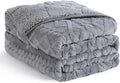 Topblan Weighted Blanket Full Size 15 Pounds, Soft Weighted Blanket with Doubled-Sized Shaggy Sherpa, Jacquard Knitted Stylish Warm Weighted Blankets Throw for Better Sleep, Grey, 48 x 72 inches