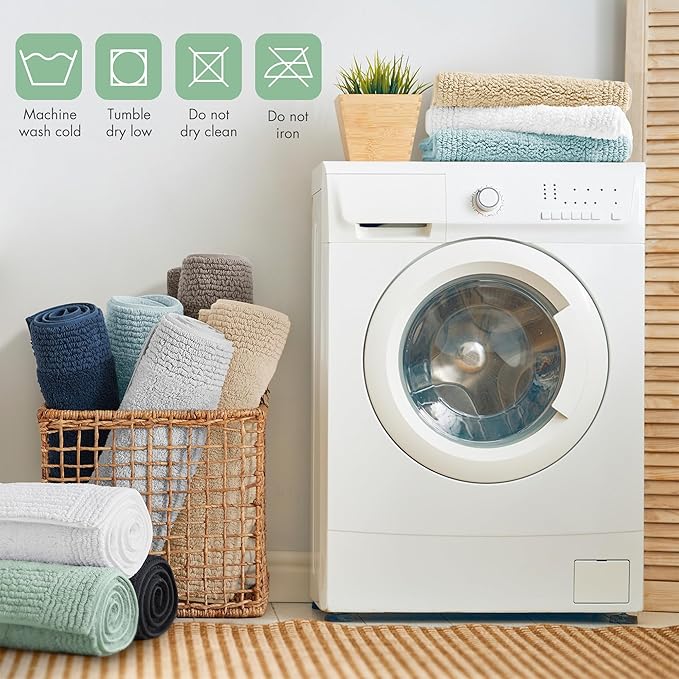 Madison Park Splendor Reversible 100% Cotton Tufted Bathroom Rug-3000 GSM Hotel Quality Luxurious Plush Medium Pile Bath Mat Absorbent, Quick Dry, Shower Room Décor, 24x36 Green
