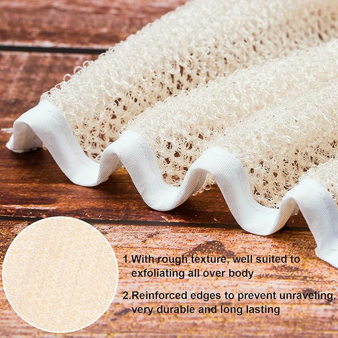 Tatuo 10 Count Exfoliating Wash Cloths for Body and Face Facial Bath Scrub Soft Weave Loofah Towel Exfoliate Bath Towel Remove Dead Skin Wash Cloth for Women Man (White Edge)