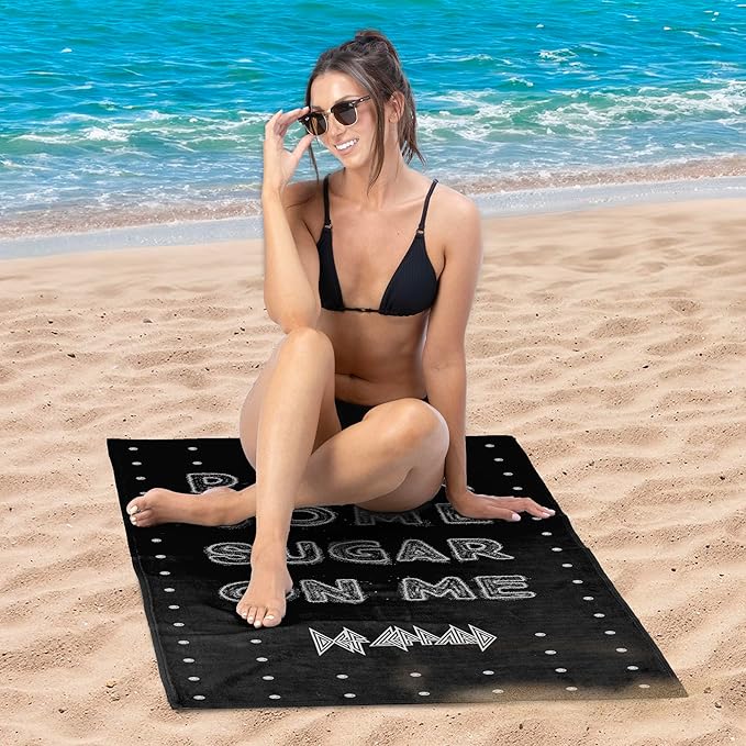 Northwest Def Leppard Sugar Beach Towel, Rock and Roll Pool and Bath Towel, Soft and Absorbent, Quick Dry, 30 x 60 inches