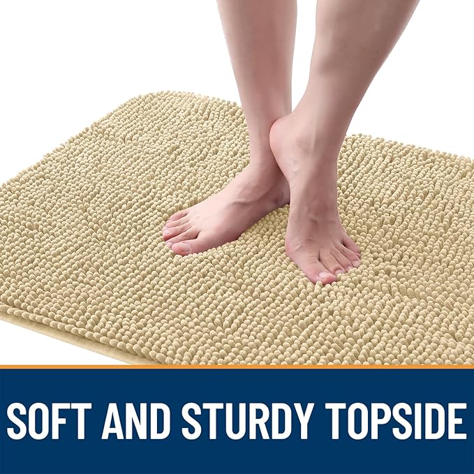 OLANLY Dog Door Mat for Muddy Paws 44x24, Absorbs Moisture and Dirt, Absorbent Non-Slip Washable Doormat, Quick Dry Chenille Mud Mat for Dogs, Entry Indoor Entryway Carpet for Inside Floor, Sand