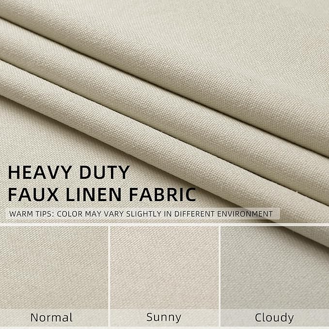 ChrisDowa 100% Blackout Birch Solid Curtains 54 Inches Long 2 Panels for Bedroom Living Room,Farmhouse Room Darkening Thermal Insulated Soundproof Grommet Top Window Treatment Drapes,52x54