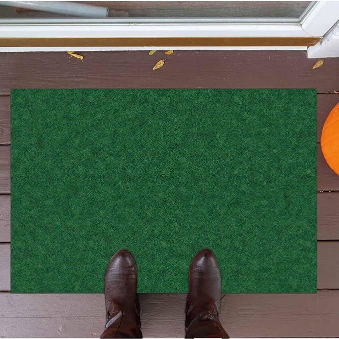 Ottomanson Mud Mat 2' x 3' Entryway Rug - Non-Slip Scraper Doormat for Muddy Paws, Dirt Trapping Indoor/Outdoor Mat for High-Traffic Areas, Kitchen, Garage, Patio, Green