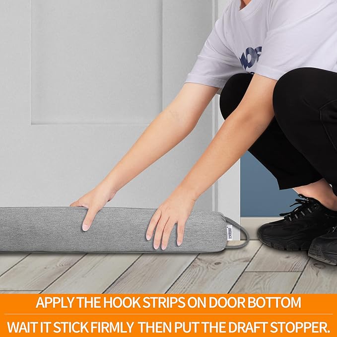 TORRAMI 36" Door Draft Stopper Under Bottom Insulation Noise Air Stopper 2.1LB,Door Snake Draft Guard Seal for Doors and Windows - Dark Gray