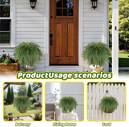 Single Silky 50" Artificial Fern Plant, Large Fake Fern with 128Fronds, Realistic Faux Boston Fern Bush for Outdoors & Indoor, Silk Greenery for Planter, Garden, Office, Home Décor