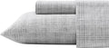 Tommy Bahama - King Sheets, Washed Percale Cotton Bedding Set, Soft & Breathable Bedroom Decor with Deep Pockets (Raffia Linen Grey, King)