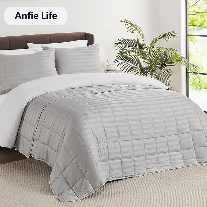 Weighted Blanket Queen Size (60"x80" 17lbs),Ultra Soft and Cozy Cooling Weighted Blanket Queen Size for Adult,Heavy Blanket with Machine Washable Soft Blanket, Light Grey
