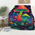 Mushroom Throw Blanket | Mushroom Gifts for Women and Men | Lightweight Fleece Home Decor for Living and Bed Room, 50×60 Inches, Machine Washable, No-Pilling