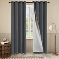 Soundproof 3 Layers 100% Blackout Grey Curtains 1 Panel 50x108 Thermal Insulated Soundproof Curtains for Bedroom Living Room