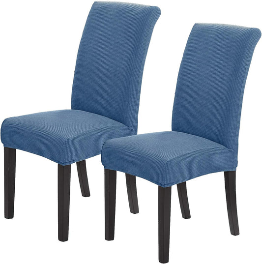 Howhic Stretch Chair Covers for Dining Room Set of 2, Removable Washable Dining Room Chair Covers, Dining Chair Slipcovers Seat Protector, Great for Home and Banquet Deecor (Periwinkle Blue, 2 Pack)
