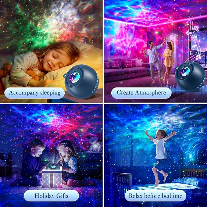 Star Projector Galaxy Projector for Bedroom, 15 White Noises+15 Colors Galaxy Night Light Projector for Kids Room,Bluetooth White Noise Machine for Sleeping Star Lights,Shower Lamp Gifts for Teen Boys