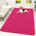 OLANLY Dog Door Mat for Muddy Paws 70x46, Absorbs Moisture and Dirt, Absorbent Non-Slip Washable Doormat, Quick Dry Chenille Mud Mat for Dogs, Entry Indoor Entryway Carpet for Inside Floor, Hot Pink