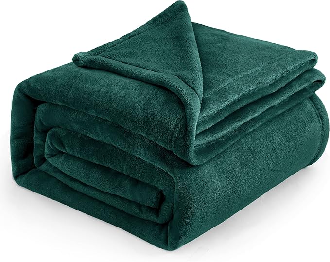 Bedsure GentleSoft Fleece Bed Blankets Large Size Forest Green - Soft Lightweight Cozy Oversized King Blanket Microfiber, Room Home Decor Gifts for Women and Men, 120x120 inches