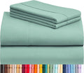 LuxClub 4 PC King Sheet Set, Deep Pockets Wrinkle Free Cooling Bed Sheets Hotel Bedding for Women, Men, Includes 1 Fitted Sheet, 1 Flat Sheet and 2 Pillowcases-Soft Light Teal