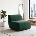 26" Single Sofa, 1 Seater Armless Corduroy Couch, No Assembly Modern Boneless Couch Compression Sofa in Box, Floor Sofa with Ergonomic Design for Living Room, Dark Green