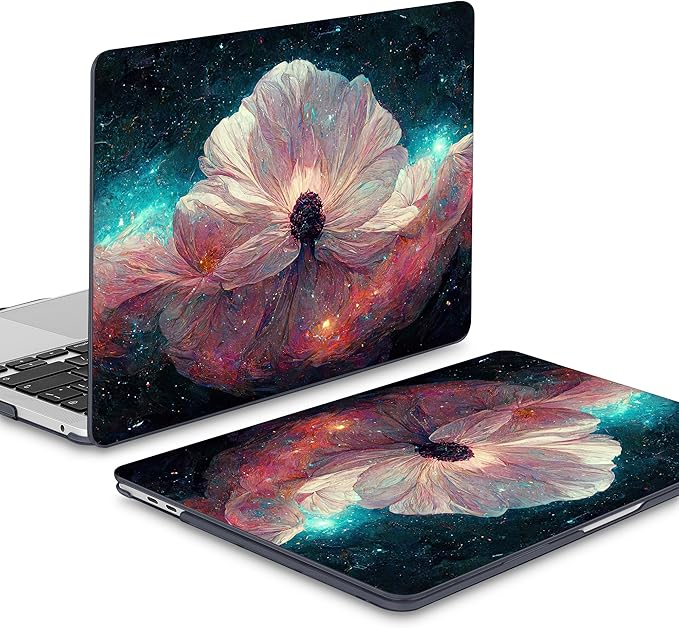 Mektron for MacBook Pro 13-inch Case 2022 2021 2020 Release A2338 M2 M1 A2289 A2251, Printed Plastic Hard Shell Cover for New MacBook Pro 13.3-inch Touch Bar Fits Touch ID，Galaxy Flower