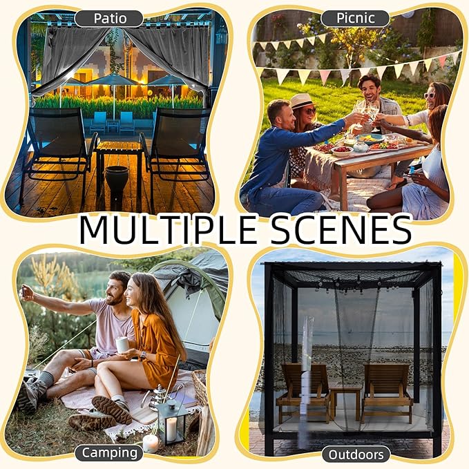 4 Corners Mosquito Net for Mosquiteros para Camas Bed Canopies Netting Bed Drapes Rectangular Mosquito Mesh for Camping Home Outdoor Travel(Black,L79 X W47 X H59 Inch,1 Opening)
