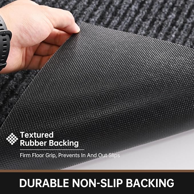 Front Door Mat, 96" x 48" Heavy Duty Indoor Outdoor Doormat, Non-Slip Welcome Mats for Entryway, Rubber Backing Low Profile Commercial Door Mats